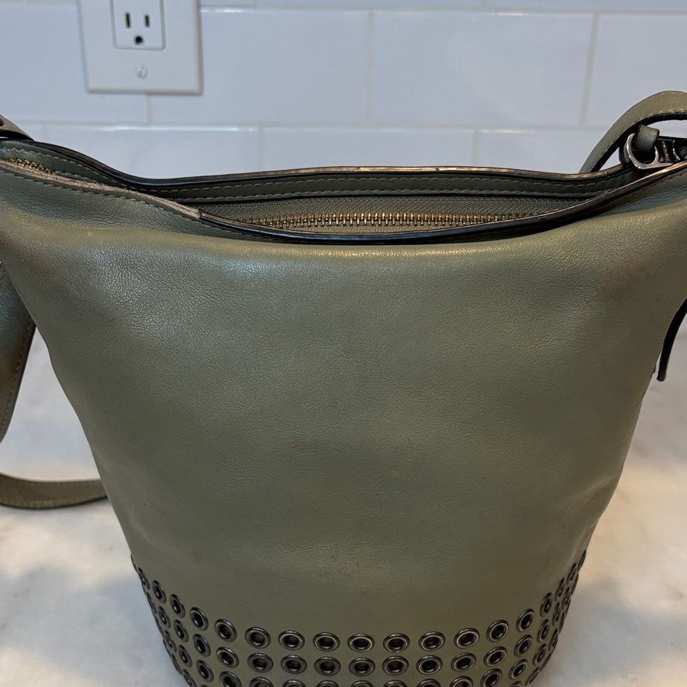Coach Bag Purse Handbag Leather Bleecker Grommets Mini Duffel Bag Pocketbook - Picture 8 of 17
